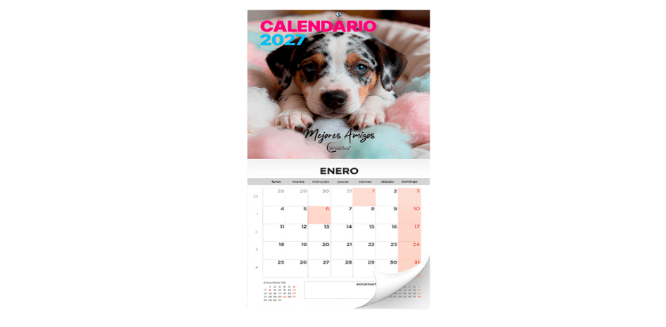 Calendario De Pared Perros 2027 - 2