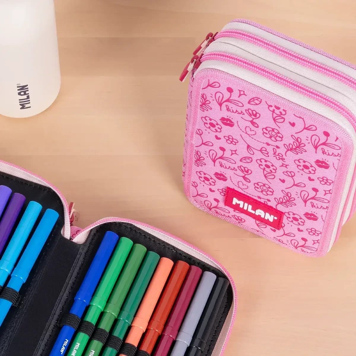 Plumier 2 pisos con contenido FLOWICORNS rosa 7.webp