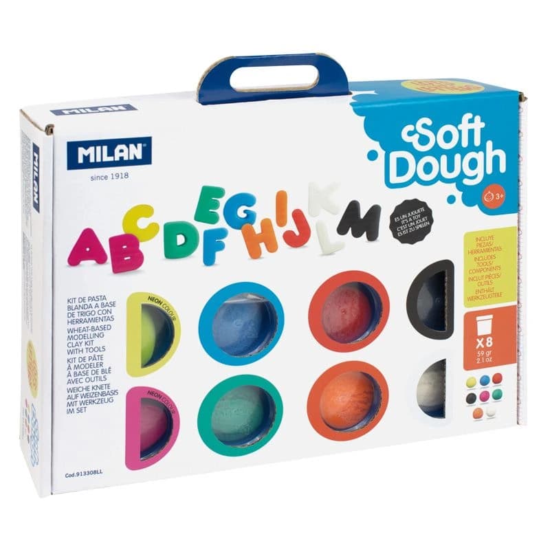 Maletín Softdough Masa 8 Colores más Herramientas ABECEDARIO