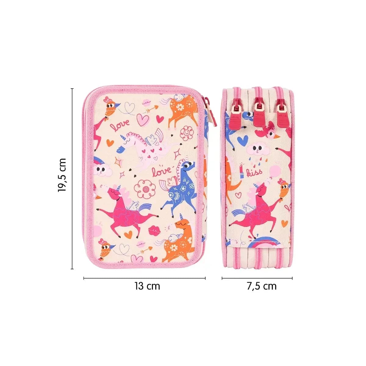 Plumier 3 pisos con contenido FLOWICORNS beige 4.webp