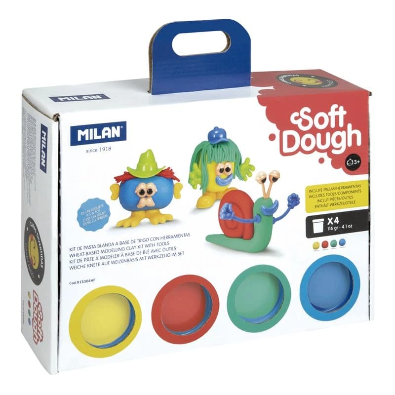 Maletín Softdough Masa 4 Colores Básicos más Herramientas Divertidas