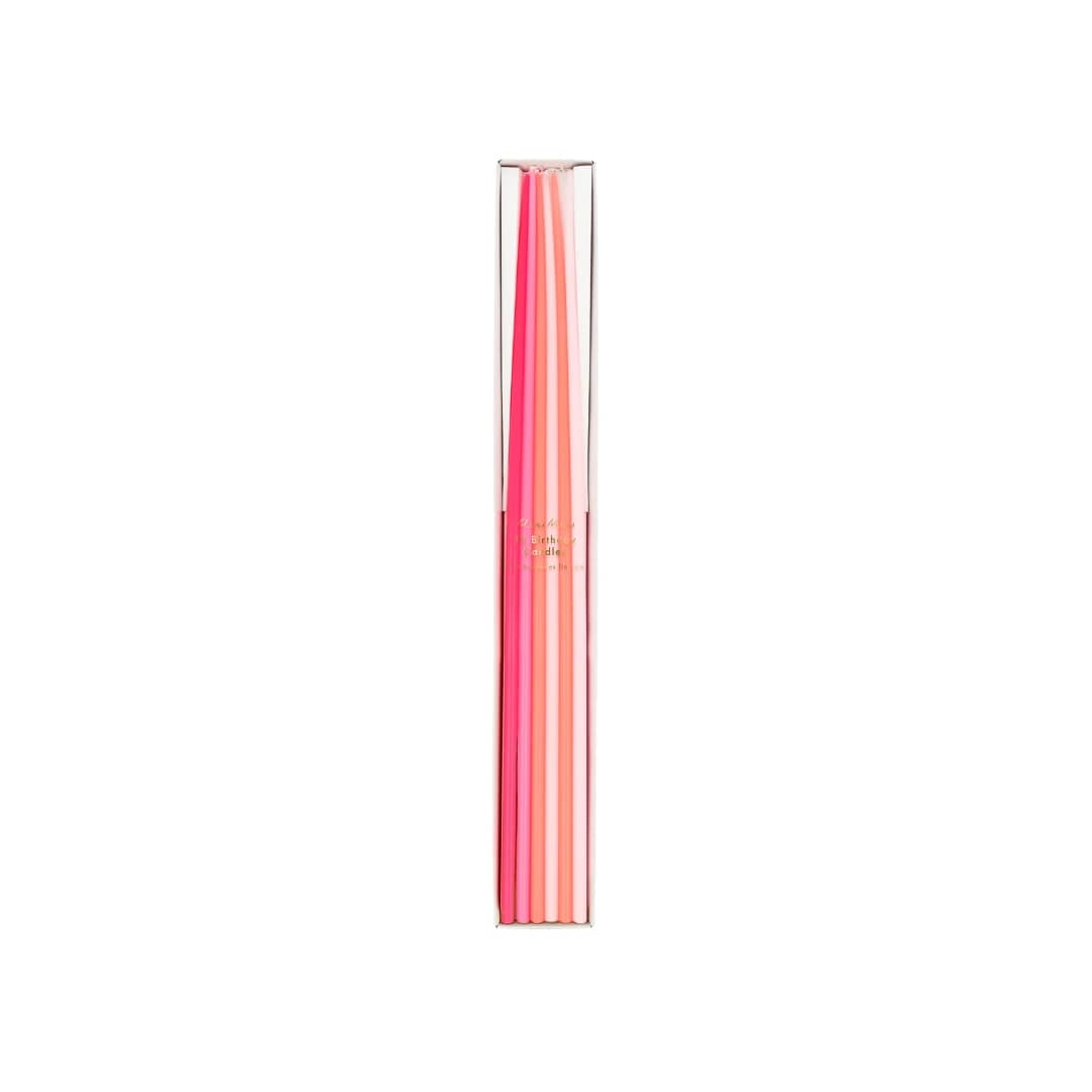 12 Velas Extra Largas Rosas
