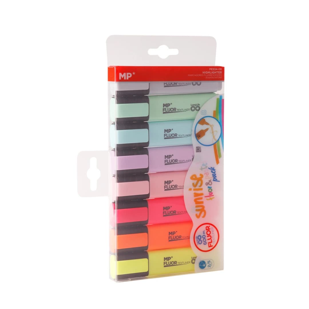 8 Resaltadores Fluo-Pastel