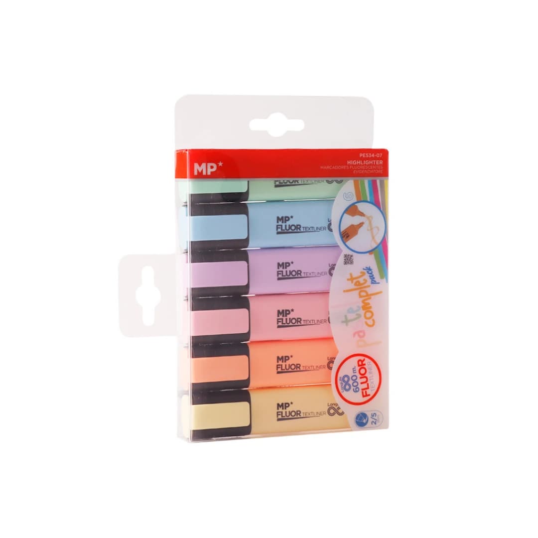 6 Resaltadores Pastel